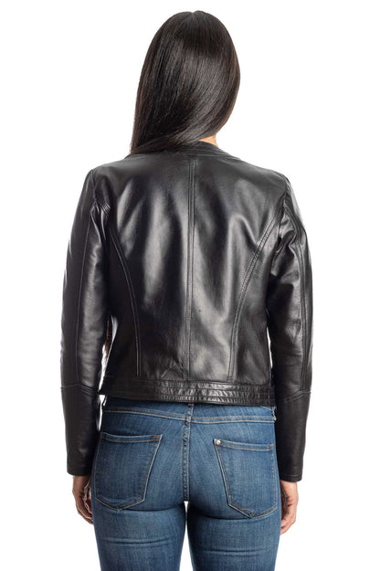 PK BY PASKAL Giacca girocollo nappa nero 612 NAPPA-NERO