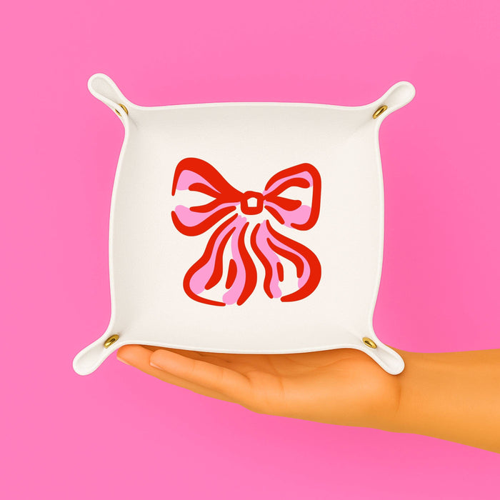 Aspen Lane Gift Bow jewelry tray with a decorative bow design, perfect for organizing rings, earrings, and small accessories.