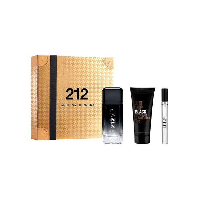 Gift Set: 212 VIP Black EDP 100ml+ Bath & Shower Gel 100ml +10ml EDP Spray