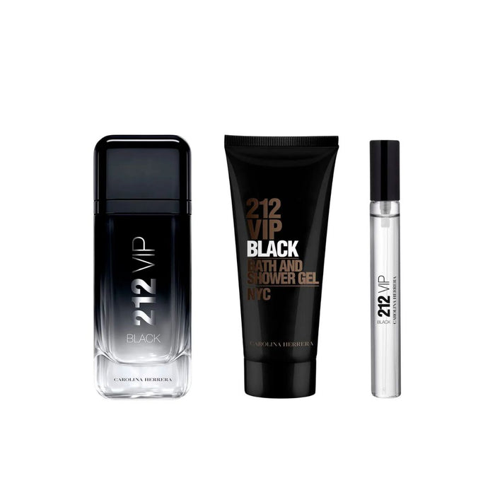 Gift Set: 212 VIP Black EDP 100ml+ Bath & Shower Gel 100ml +10ml EDP Spray