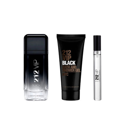 Gift Set: 212 VIP Black EDP 100ml+ Bath & Shower Gel 100ml +10ml EDP Spray