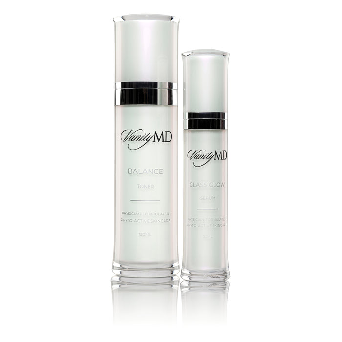 Anti-aging toner and skin renewal serum skincare system