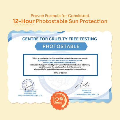 Glow+ Dewy Gel Sunscreen In-Vivo Tested SPF 50+ PA++++ with Papaya & Vitamin C - 80g (Pack of 2)