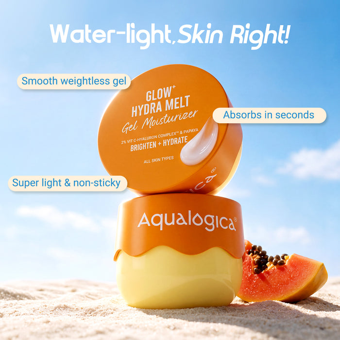 Glow+ Hydra Melt Gel Moisturizer with 2% Vit C-Hyaluron Complex & Papaya - 200 g