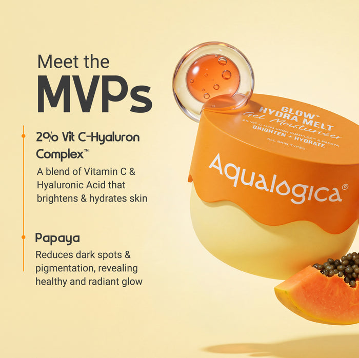 Glow+ Hydra Melt Gel Moisturizer with 2% Vit C-Hyaluron Complex & Papaya - 200 g