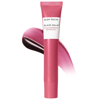 Glow Recipe Glass Balm Lip Treatment in various shades, featuring a glossy finish and hydrating formula for shiny, nourished lips.