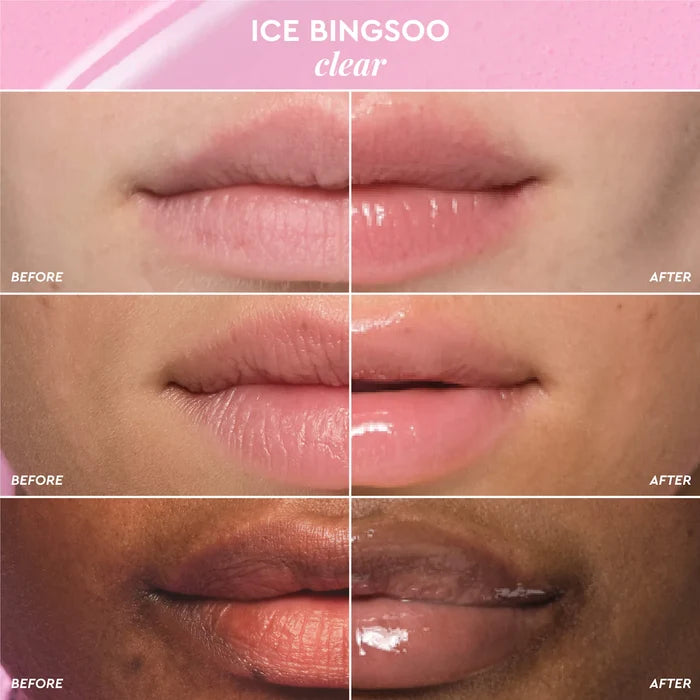 Glow Recipe Glass Balm Lip Treatment in various shades, featuring shiny, hydrating lip balm with a sleek glass container.