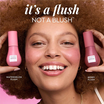Glow Recipe Watermelon Glow Niacinamide Dewy Flush brightening serum blush in a pink compact with a smooth, dewy finish.