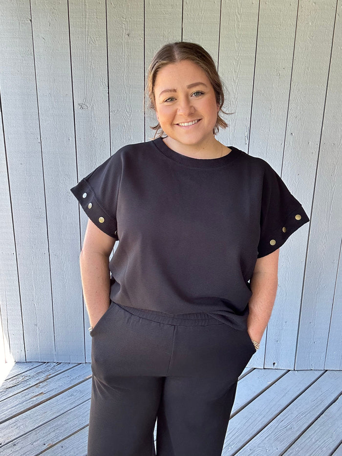 Gold Button Sleeve Top
