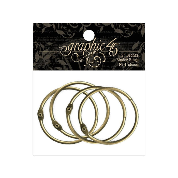 Graphic 45 - Staples Binder Rings 2" - Bronze. Available at Embellish Away located in Bowmanville Ontario Canada.