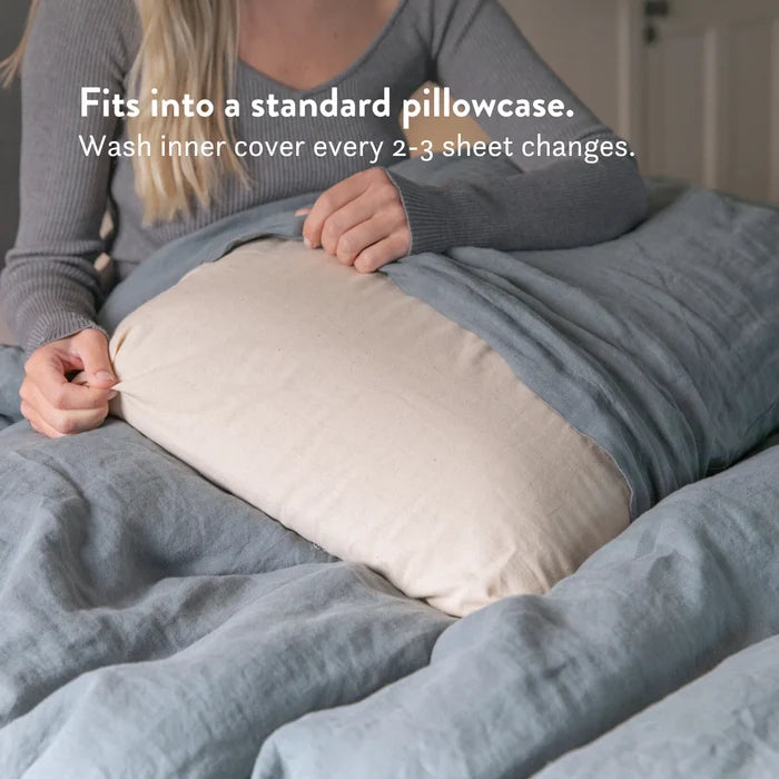 Graphite Latex Pillow - Natural foam pillow alternative soft bouncy supportive cooling 100% cotton undyed unbleached cover