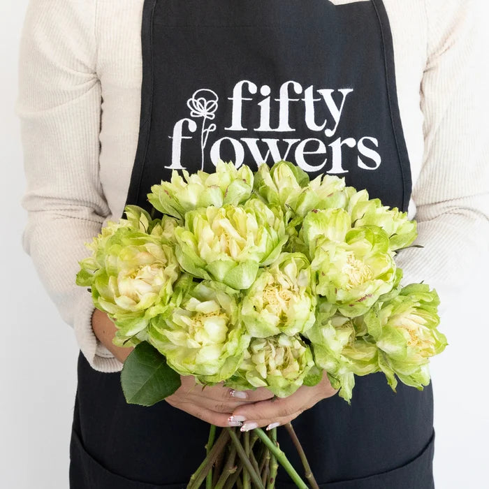 Green Veggie Roses Apron - Image