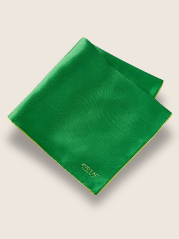 Green/Lime Solid Silk Pocket Square