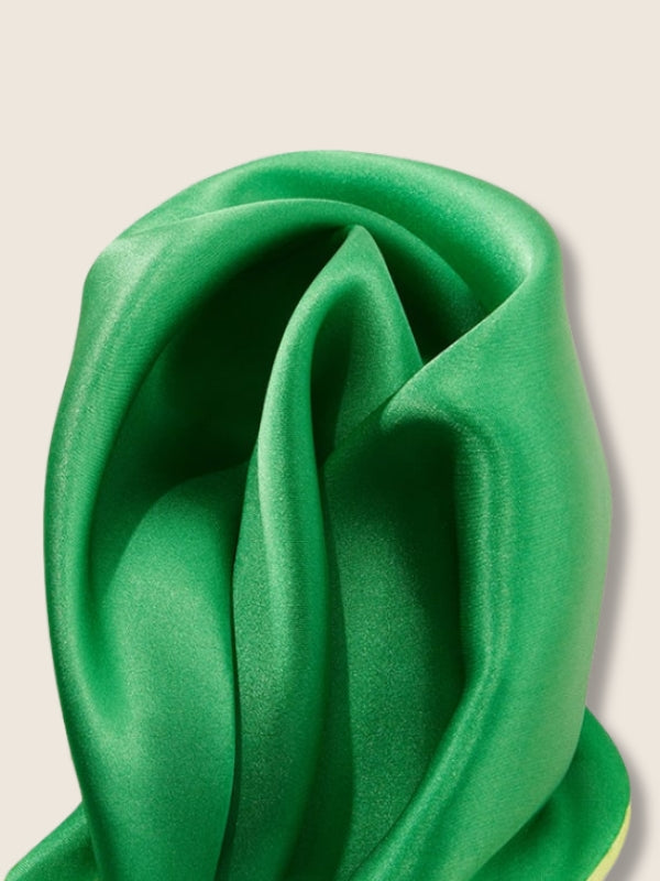Green/Lime Solid Silk Pocket Square