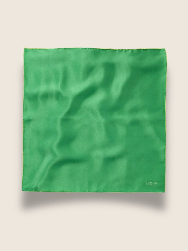 Green/Lime Solid Silk Pocket Square
