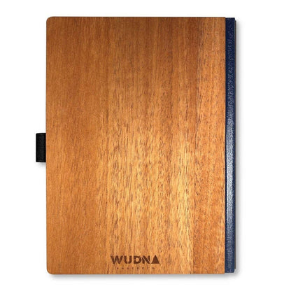 Handcrafted 6x8 wood journal by WUDN Handcrafted with a natural wood cover and lined pages for writing and note-taking.