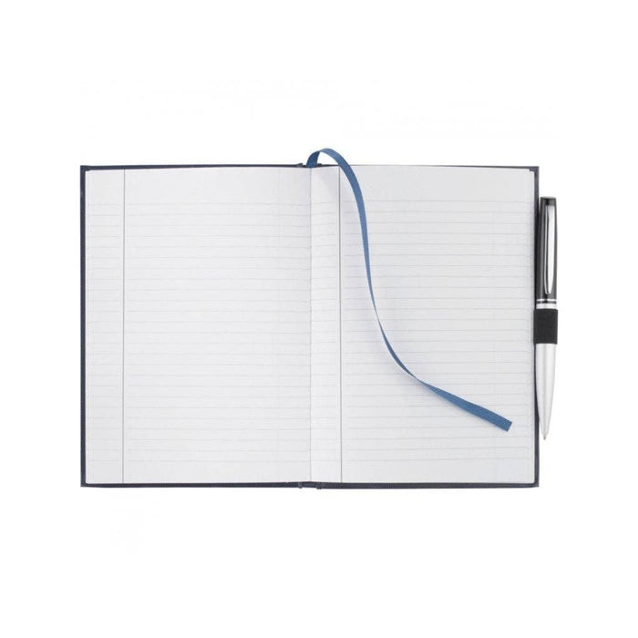 Handcrafted 6x8 wood journal with natural wood cover and lined pages, featuring the WUDN Handcrafted brand name visible inside.