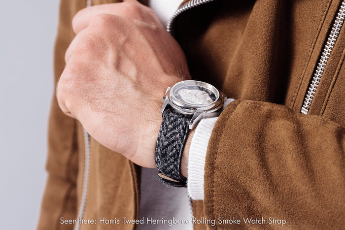 vario harris tweed watch strap on empire watch