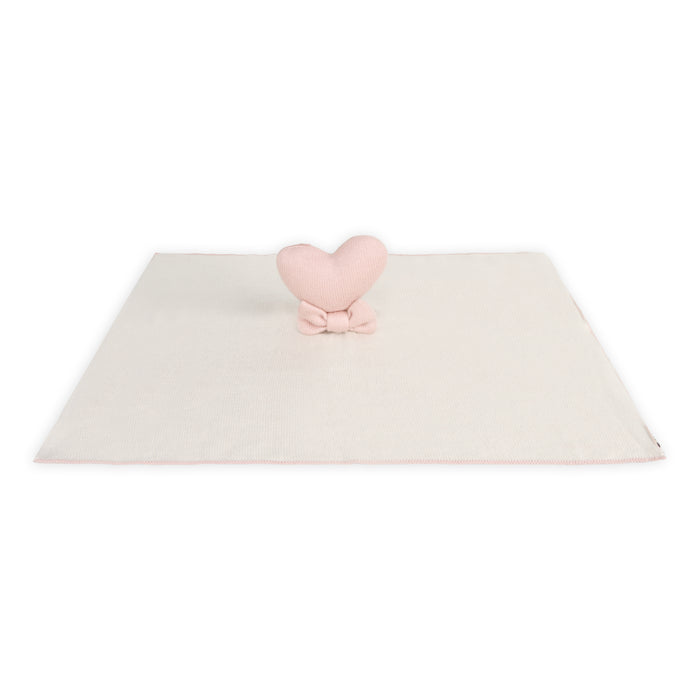 Heart - Organic Baby Lovey Security Blanket Detail