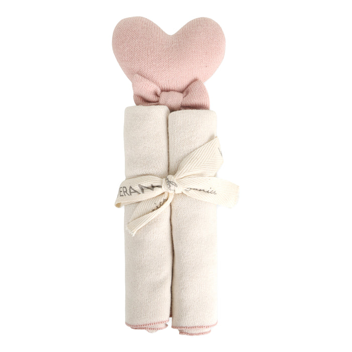 Heart - Organic Baby Lovey Security Blanket Cuddle Cloth