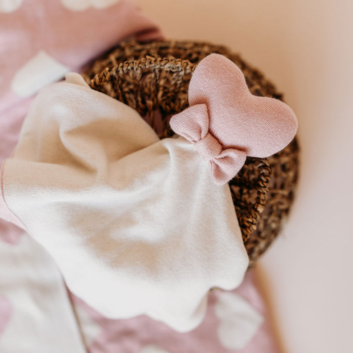 Heart - Organic Baby Lovey Security Blanket Cuddle Cloth