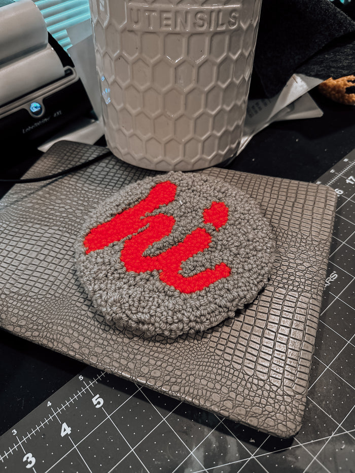 Hi Punch Needle Mug Coaster image 0