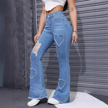 High Waist Stretch Flared Jeans