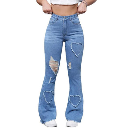 High Waist Stretch Flared Jeans