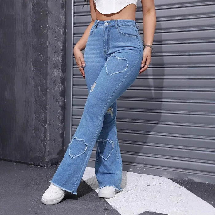 High Waist Stretch Flared Jeans