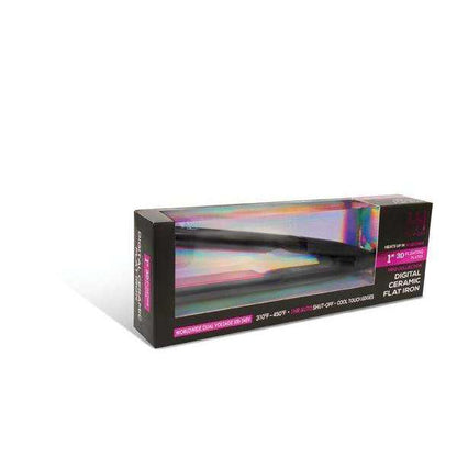 Hot & Hotter 3D Floating Plates Digital Ceramic Flat Iron 1 Inch, 1 Count, Black & Pink