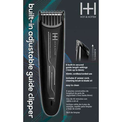 Hot & Hotter Adjustable Guide Rechargeable Clipper, 1 Count, Black