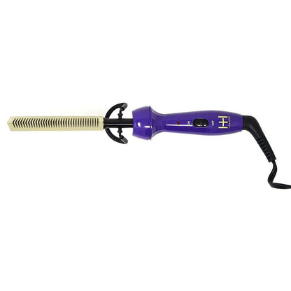 Hot & Hotter Electric Ceramic Pressing Comb, 1 Count, Purple & Gold