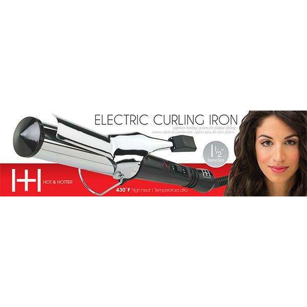 Hot & Hotter Electric Curling Iron 1 1/2 Inch, 1 Count, Silver