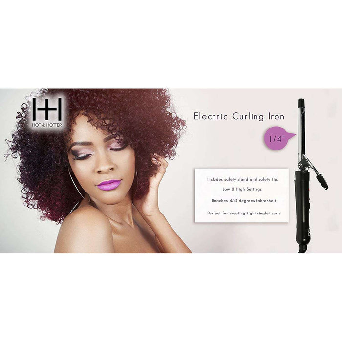 Hot & Hotter Electric Curling Iron 1/4 Inch, 1 Count, Silver