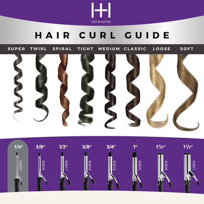 Hot & Hotter Electric Curling Iron 1/4 Inch, 1 Count, Silver