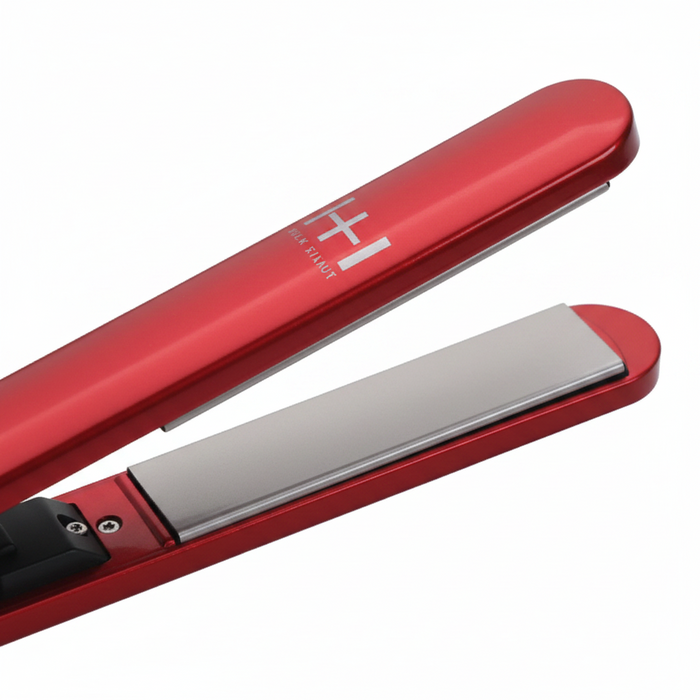 Hot & Hotter Extra Long Titanium Flat Iron 1 Inch, 1 Count, Red
