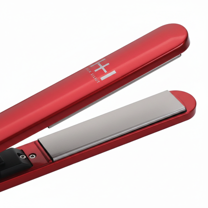 Hot & Hotter Extra Long Titanium Flat Iron 1 Inch, 1 Count, Red