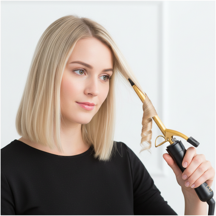 Hot & Hotter Gold Ceramic Electric Curling Iron 1/4 Inch, 1 Count, Gold