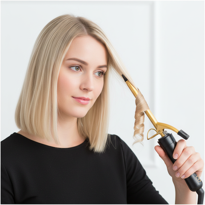 Hot & Hotter Gold Ceramic Electric Curling Iron 1/4 Inch, 1 Count, Gold