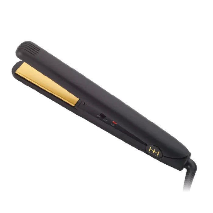 Hot & Hotter Gold Ceramic On/Off Flat Iron 1 Inch, 1 Count, Black
