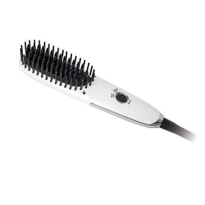Hot & Hotter Mini Heated Straightening Brush, 1 Count Small Hot Styling Brush, White