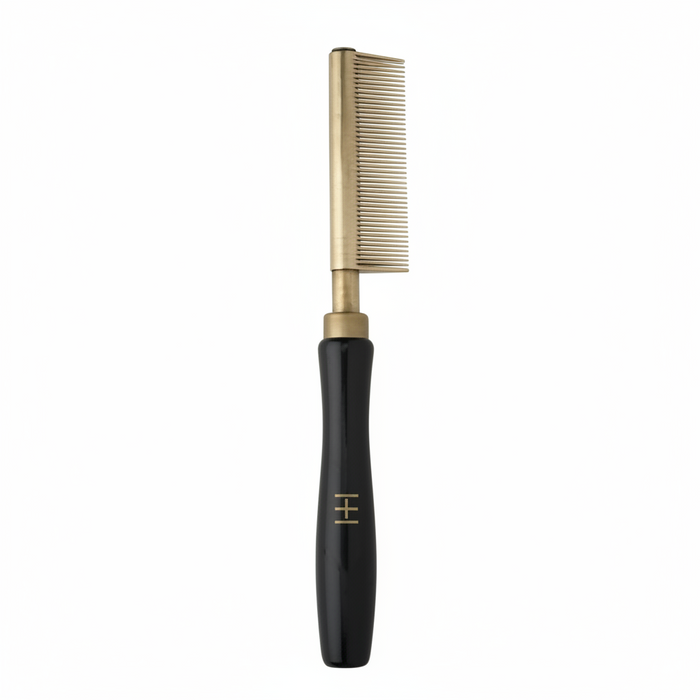 Hot & Hotter Thermal Straightening Comb Fine Teeth, 1 Count, Black & Gold