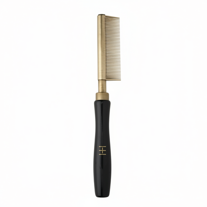 Hot & Hotter Thermal Straightening Comb Fine Teeth, 1 Count, Black & Gold