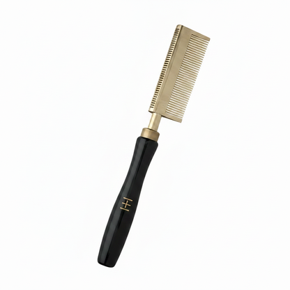 Hot & Hotter Thermal Straightening Comb Medium Teeth, 1 Count, Black & Gold