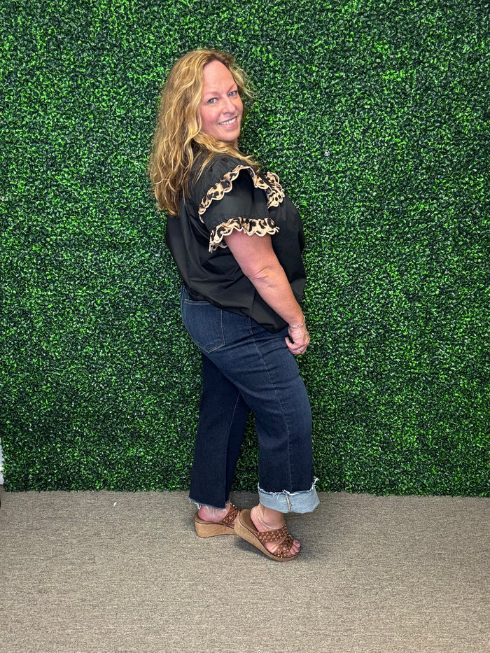 HW Cropped Wide Leg Jean
