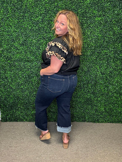 HW Cropped Wide Leg Jean