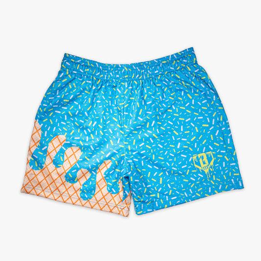 Blue Ice Cream Blueberry Lemonade youth shorts — front view