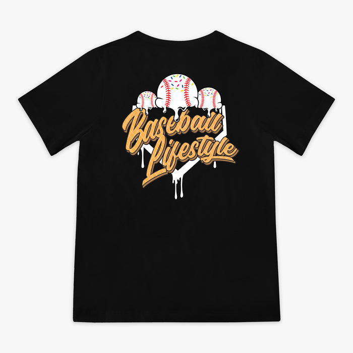 Black & white Ice Cream Vanilla youth graphic tee — back view