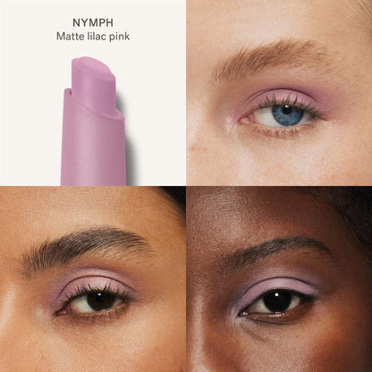 Ilia Eye Stylus Shadow Stick with long-lasting cream eyeshadow, shown in a sleek, portable makeup stick design.