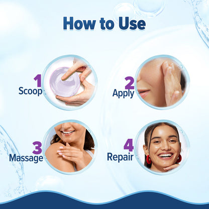 Four-step routine for applying hydra gel moisturizer